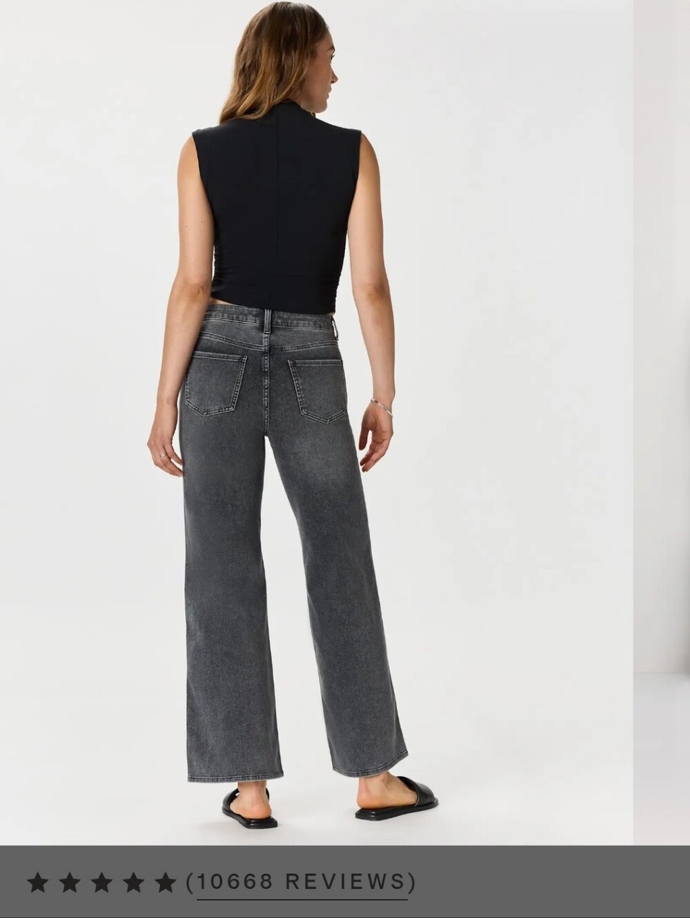 🖤 Quince Ultra-Soft High-Rise Wide Leg Jeans - Washed Black (Size 31) - Picture 2 of 16
